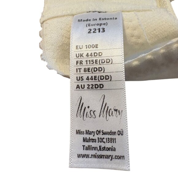 Miss Mary Of Sweden Ivory Lace Soft Cup Bra 44E(DD) Underwire Adjustable Strap - Picture 2 of 3